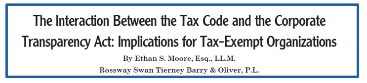 The Interaction Between the Tax Code and the Corporate Transparency Act